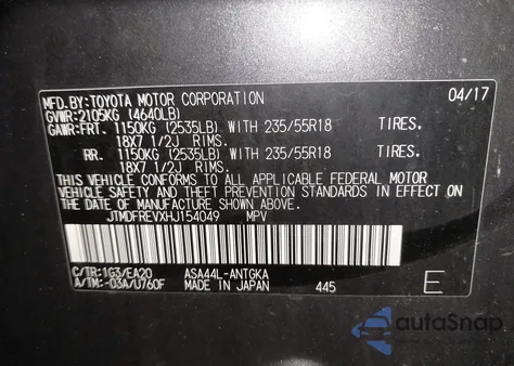 2017 Toyota Rav4 Limited from USA, damaged, VIN JTMDFREVXHJ154049